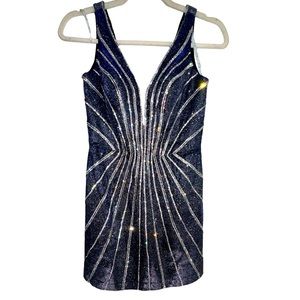 Camille evening rhinestone mini cocktail dress size 4